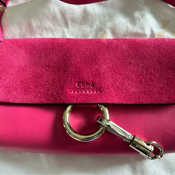 CHLOE Mini FAYE Fuchsia Leather and Suede Crossbody in EUC Like New Dust Bag - Picture 4 of 9